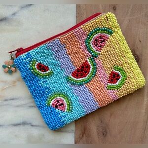 Colorful Beaded Watermelon Clutch Coin Pouch